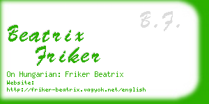 beatrix friker business card